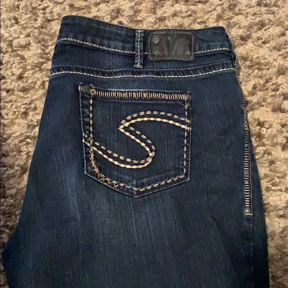 Silver boot leg jeans